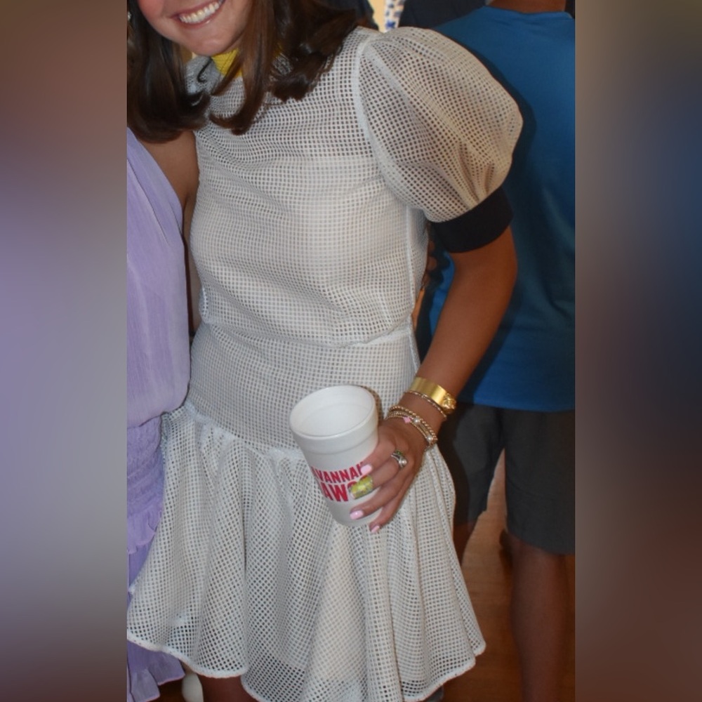 KATHARINE KIDD White Puff Sleeve Dress